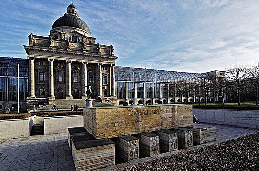 宫廷花园,大臣,战争,纪念,慕尼黑,巴伐利亚,德国,欧洲