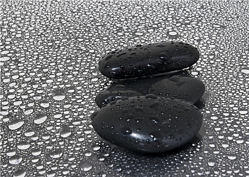 黑色,石头,水滴