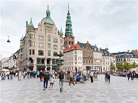 中心,广场,哥本哈根