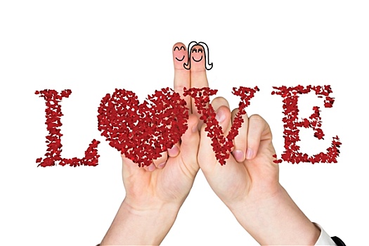 合成效果,图像,手指交叉,情侣