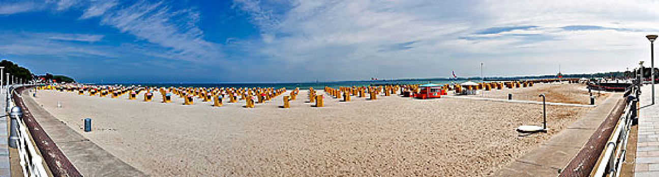 沙滩椅,海滩,石荷州,德国,欧洲