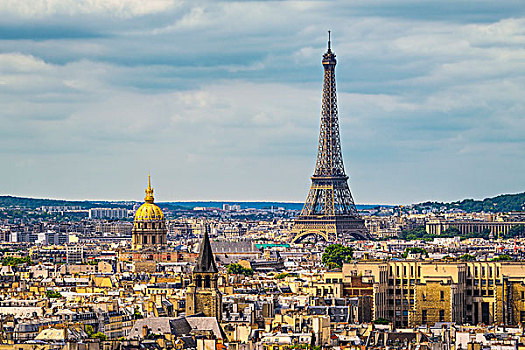 天际线,巴黎,埃菲尔铁塔,法国