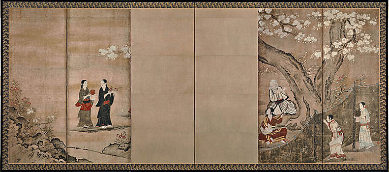 花,右边,一对,折叠屏风,18世纪,艺术家