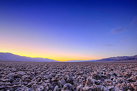 盐,高尔夫,场地,日落,黑山,死亡谷国家公园,莫哈维沙漠,加利福尼亚,美国
