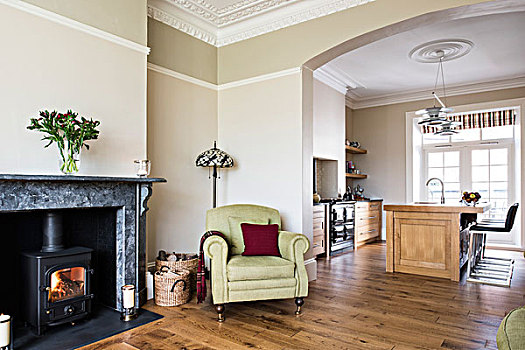 内景,维多利亚时代风格,阶梯状,家装,泰恩河畔纽卡斯尔,英国,客厅