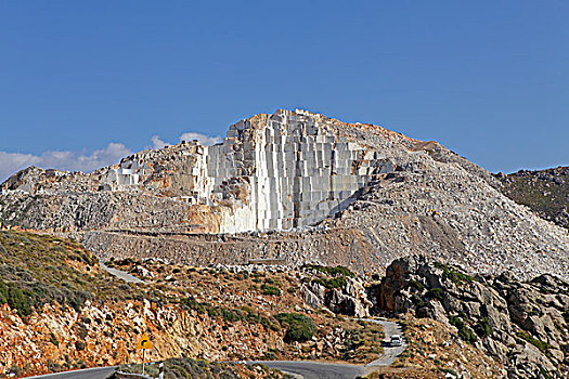 大理石,采石场,靠近,纳克索斯岛,基克拉迪群岛,爱琴海,希腊,欧洲