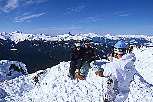 滑雪板玩家,顶峰,照相,黑色,獠牙,不列颠哥伦比亚省,加拿大