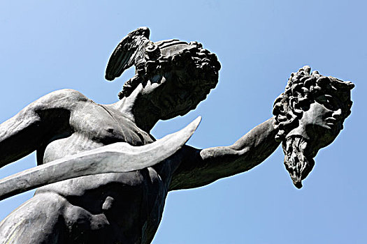 帕尔休斯,展示,头部,铜像,公园,北莱茵威斯特伐利亚,德国,欧洲