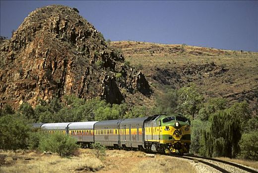 列车,铁路线,靠近,爱丽丝泉,北领地州,澳大利亚