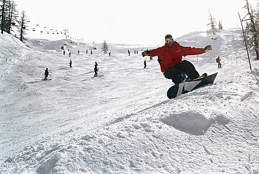 男性,动作,滑雪板