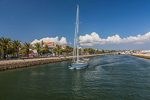 帆船,码头,拉各斯,阿尔加维,葡萄牙,欧洲