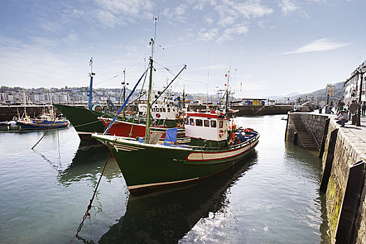 渔船,圣塞巴斯蒂安,巴斯克,西班牙