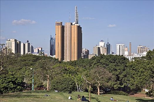 肯尼亚,内罗毕,城市天际线