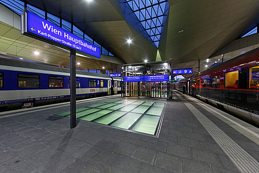 火车,维也纳,中央车站,奥地利,欧洲