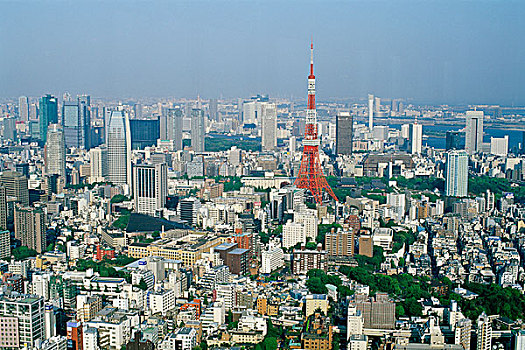 日本,东京,天际线,风景,塔,山