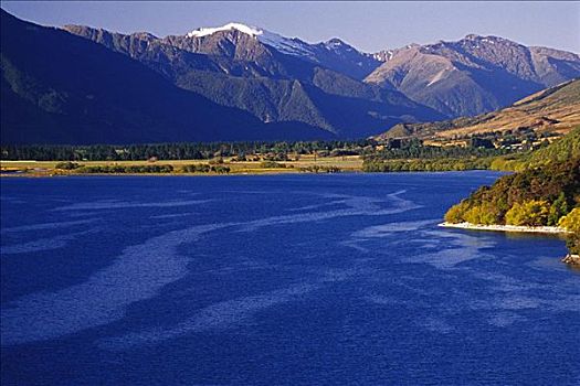 山脉,湖,瓦纳卡,新西兰