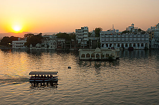 宫殿,湖,皮丘拉,乌代浦尔,拉贾斯坦邦,印度
