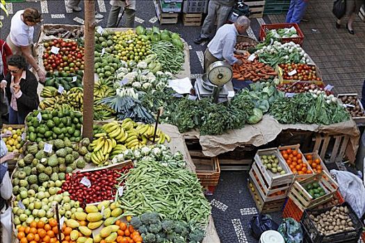 果蔬,售出,市集,丰沙尔,马德拉岛,葡萄牙