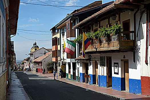 街道,历史,中心,坎德拉里亚,波哥大,哥伦比亚,南美