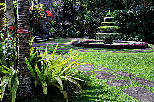 印度尼西亚,巴厘岛,乌布,花园,喷泉,博物馆,怪异,画家,达利