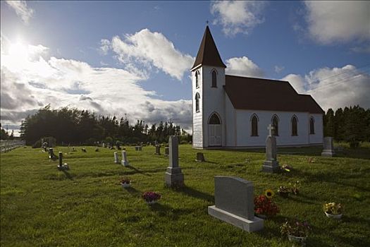 教堂,墓地,纽芬兰,加拿大