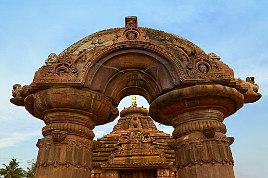 寺庙,华丽,拱形,雕刻,奥里萨帮,印度