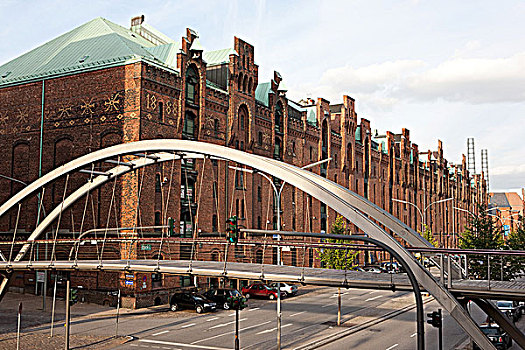 步行桥,历史,仓库,汉堡市,德国