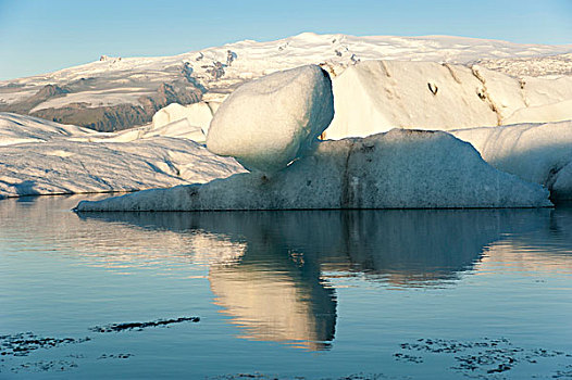 冰山,反射,结冰,泻湖,冰河,东方,冰岛,欧洲