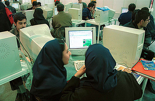 伊朗人,工作,互联网,群体,中心,国际贸易,展示,德黑兰,2003年