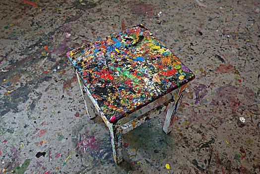 脚凳,彩色,涂绘,工作室,德国,欧洲