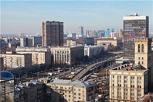 交通,立体交叉路,地区,莫斯科