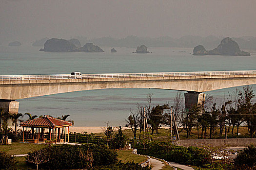 仪表,桥,二月,2005年,连接,冲绳岛,岛屿