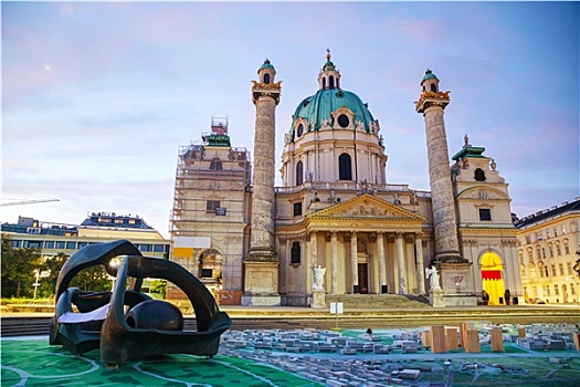教堂,卡尔教堂,维也纳,奥地利
