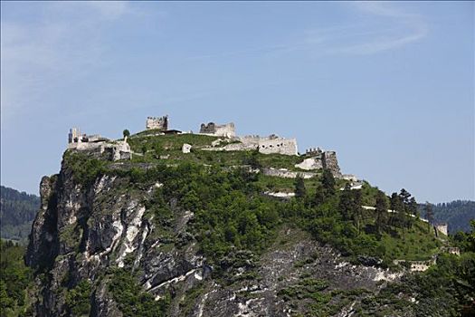城堡,遗址,城堡山,卡林西亚,奥地利,欧洲