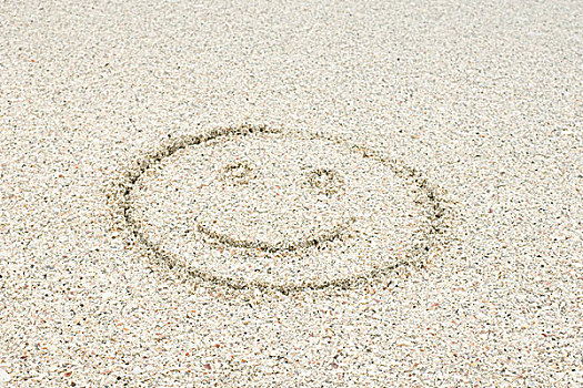 笑脸,沙子,海滩