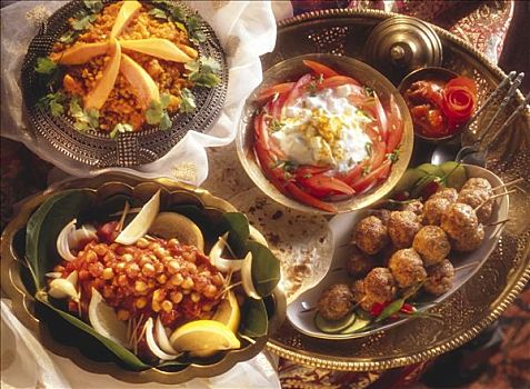 印度,桌子,烤串,鹰嘴豆,扁豆
