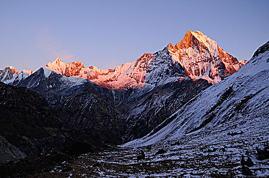 尼泊尔,安纳普尔纳峰,露营,光线,太阳,神圣