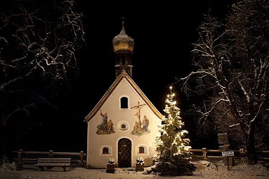 小教堂,夜晚,德国