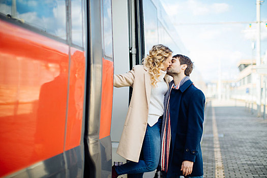 亲吻,旁侧,列车,佛罗伦萨,托斯卡纳,意大利