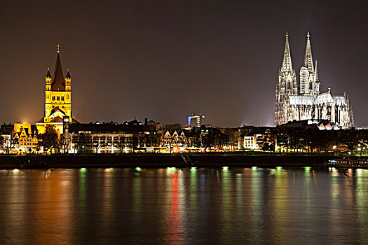 堤岸,莱茵河,科隆大教堂,教堂,科隆,莱茵兰,北莱茵-威斯特伐利亚,德国,欧洲