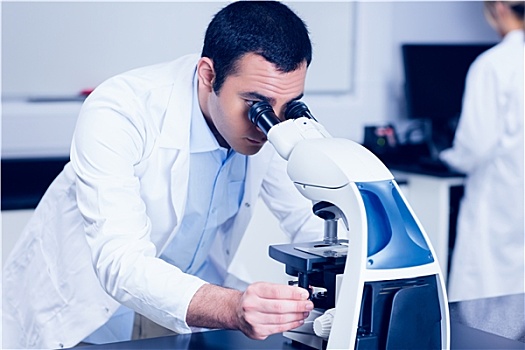 科学,学生,看穿,显微镜