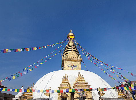 四眼天神庙,佛塔,加德满都,尼泊尔,亚洲