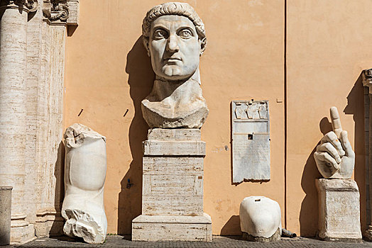 古老,罗马,残余,院落,卡匹多利尼博物馆