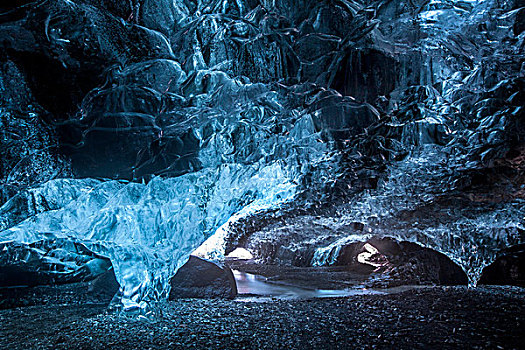 冰,洞穴,瓦特纳冰川,南方,区域,冰岛,欧洲