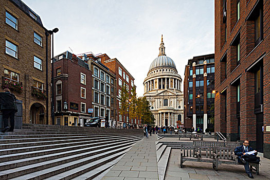 风景,圣保罗大教堂,伦敦,英国