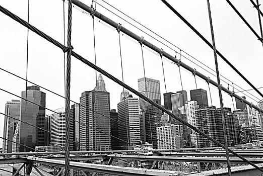 风景,布鲁克林大桥,曼哈顿