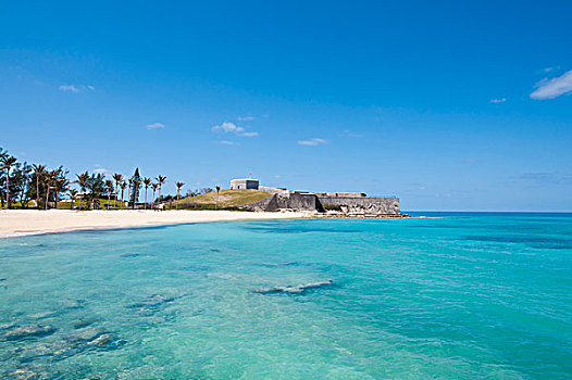百慕大,湾,圣徒,海滩,堡垒,圣凯瑟琳,背景