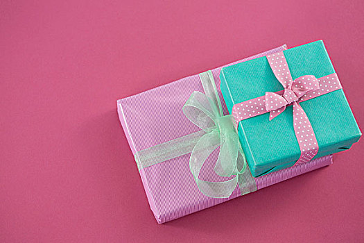 礼盒,粉色背景,特写