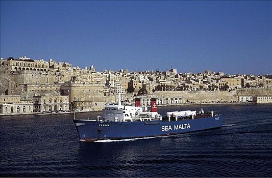 船,港口,湾,风景,瓦莱塔,马耳他岛,欧洲,欧盟新成员