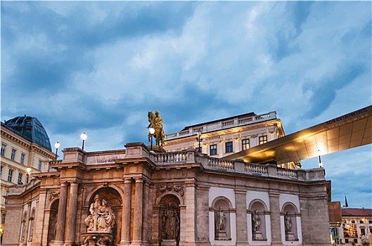 宫殿,博物馆,维也纳,晚间